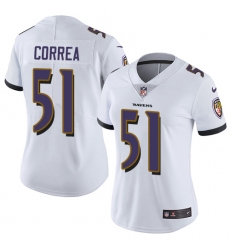 Women's Nike Baltimore Ravens #51 Kamalei Correa Elite White NFL Jersey