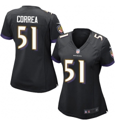Women's Nike Baltimore Ravens #51 Kamalei Correa Game Black Alternate NFL Jersey