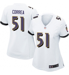 Women's Nike Baltimore Ravens #51 Kamalei Correa Game White NFL Jersey