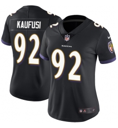 Women's Nike Baltimore Ravens #92 Bronson Kaufusi Elite Black Alternate NFL Jersey