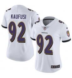 Women's Nike Baltimore Ravens #92 Bronson Kaufusi Elite White NFL Jersey