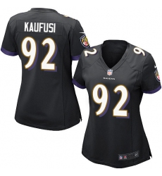 Women's Nike Baltimore Ravens #92 Bronson Kaufusi Game Black Alternate NFL Jersey