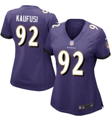 Women's Nike Baltimore Ravens #92 Bronson Kaufusi Game Purple Team Color NFL Jersey
