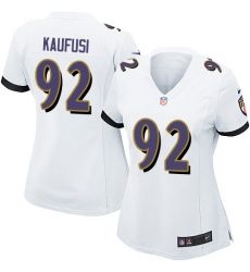Women's Nike Baltimore Ravens #92 Bronson Kaufusi Game White NFL Jersey