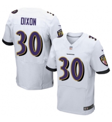 Men's Nike Baltimore Ravens #30 Kenneth Dixon Elite White NFL Jersey
