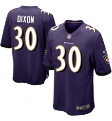 Men's Nike Baltimore Ravens #30 Kenneth Dixon Game Purple Team Color NFL Jersey