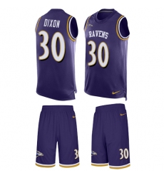 Men's Nike Baltimore Ravens #30 Kenneth Dixon Limited Purple Tank Top Suit NFL Jersey