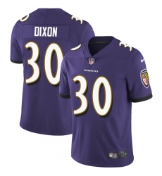 Youth Nike Baltimore Ravens #30 Kenneth Dixon Elite Purple Team Color NFL Jersey