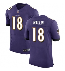 Men's Nike Baltimore Ravens #18 Jeremy Maclin Elite Purple Team Color NFL Jersey