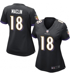Women's Nike Baltimore Ravens #18 Jeremy Maclin Game Black Alternate NFL Jersey