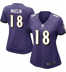 Women's Nike Baltimore Ravens #18 Jeremy Maclin Game Purple Team Color NFL Jersey