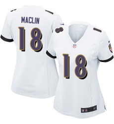 Women's Nike Baltimore Ravens #18 Jeremy Maclin Game White NFL Jersey