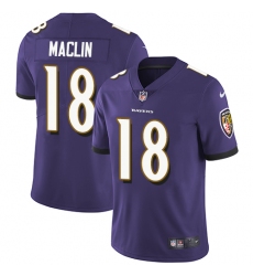 Youth Nike Baltimore Ravens #18 Jeremy Maclin Elite Purple Team Color NFL Jersey