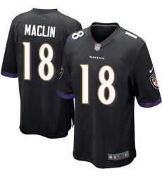 Youth Nike Baltimore Ravens #18 Jeremy Maclin Game Black Alternate NFL Jersey