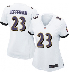 Women's Nike Baltimore Ravens #23 Tony Jefferson Game White NFL Jersey