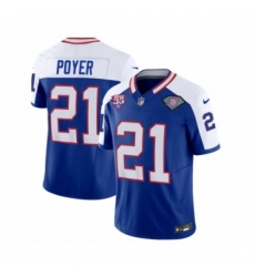 Men's Nike Buffalo Bills #21 Jordan Poyer Blue White 2023 F.U.S.E. 75th Anniversary Throwback Vapor Untouchable Limited Football Stitched Jerse