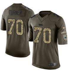Youth Nike Carolina Panthers #70 Trai Turner Elite Green Salute to Service NFL Jersey