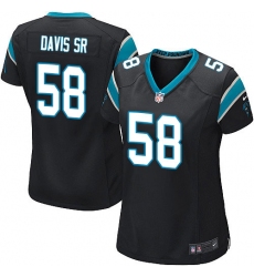 Women's Nike Carolina Panthers #58 Thomas Davis Game Black Team Color NFL Jersey