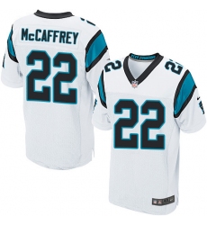 Men's Nike Carolina Panthers #22 Christian McCaffrey Elite White NFL Jersey