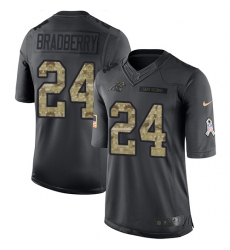 Men's Nike Carolina Panthers #24 James Bradberry Limited Black 2016 Salute to Service NFL Jersey