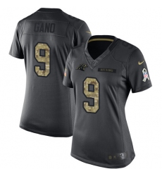 Women's Nike Carolina Panthers #9 Graham Gano Limited Black 2016 Salute to Service NFL Jersey