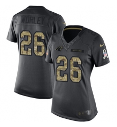 Women's Nike Carolina Panthers #26 Daryl Worley Limited Black 2016 Salute to Service NFL Jersey