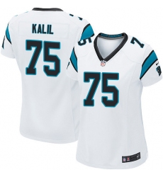 Women's Nike Carolina Panthers #75 Matt Kalil Game White NFL Jersey