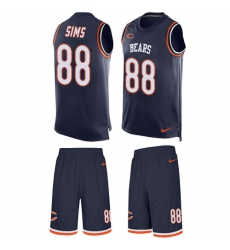 Men's Nike Chicago Bears #88 Dion Sims Limited Navy Blue Tank Top Suit NFL Jersey