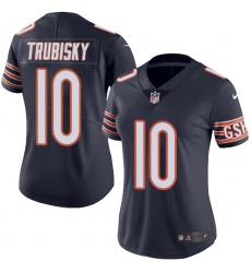 Women's Nike Chicago Bears #10 Mitchell Trubisky Elite Navy Blue Team Color NFL Jersey