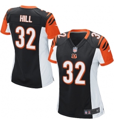 Women's Nike Cincinnati Bengals #32 Jeremy Hill Game Black Team Color NFL Jersey