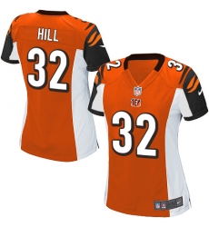 Women's Nike Cincinnati Bengals #32 Jeremy Hill Game Orange Alternate NFL Jersey