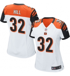 Women's Nike Cincinnati Bengals #32 Jeremy Hill Game White NFL Jersey