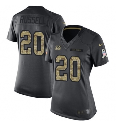 Women's Nike Cincinnati Bengals #20 KeiVarae Russell Limited Black 2016 Salute to Service NFL Jersey