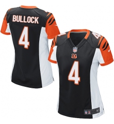 Women's Nike Cincinnati Bengals #4 Randy Bullock Game Black Team Color NFL Jersey
