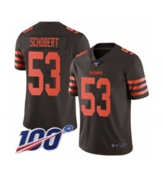 Men's Cleveland Browns #53 Joe Schobert Limited Brown Rush Vapor Untouchable 100th Season Football Jersey