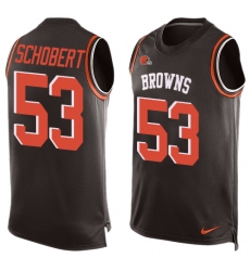Men's Nike Cleveland Browns #53 Joe Schobert Limited Brown Player Name & Number Tank Top NFL Jersey