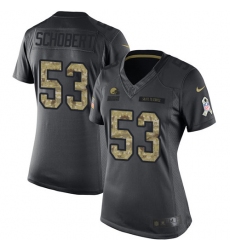 Women's Nike Cleveland Browns #53 Joe Schobert Limited Black 2016 Salute to Service NFL Jersey