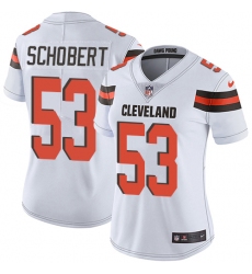 Women's Nike Cleveland Browns #53 Joe Schobert White Vapor Untouchable Limited Player NFL Jersey