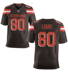 Men's Nike Cleveland Browns #80 Ricardo Louis Elite Brown Team Color NFL Jersey