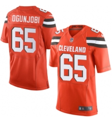 Men's Nike Cleveland Browns #65 Larry Ogunjobi Elite Orange Alternate NFL Jersey