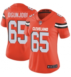 Women's Nike Cleveland Browns #65 Larry Ogunjobi Elite Orange Alternate NFL Jersey