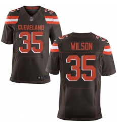 Men's Nike Cleveland Browns #35 Howard Wilson Elite Brown Team Color NFL Jersey