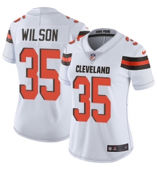 Women's Nike Cleveland Browns #35 Howard Wilson Elite White NFL Jersey