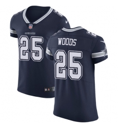 Men's Nike Dallas Cowboys #25 Xavier Woods Navy Blue Team Color Vapor Untouchable Elite Player NFL Jersey