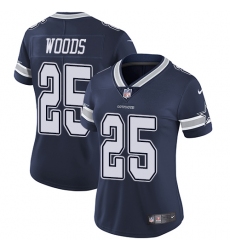 Women's Nike Dallas Cowboys #25 Xavier Woods Elite Navy Blue Team Color NFL Jersey