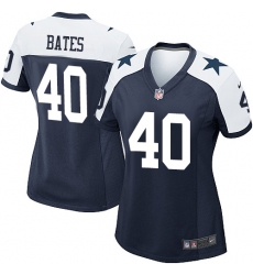 Women's Nike Dallas Cowboys #40 Bill Bates Game Navy Blue Throwback Alternate NFL Jersey