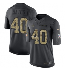 Youth Nike Dallas Cowboys #40 Bill Bates Limited Black 2016 Salute to Service NFL Jersey