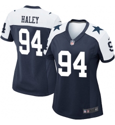 Women's Nike Dallas Cowboys #94 Charles Haley Game Navy Blue Throwback Alternate NFL Jersey