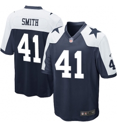 Men's Nike Dallas Cowboys #41 Keith Smith Game Navy Blue Throwback Alternate NFL Jersey