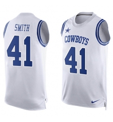 Men's Nike Dallas Cowboys #41 Keith Smith Limited White Player Name & Number Tank Top NFL Jersey